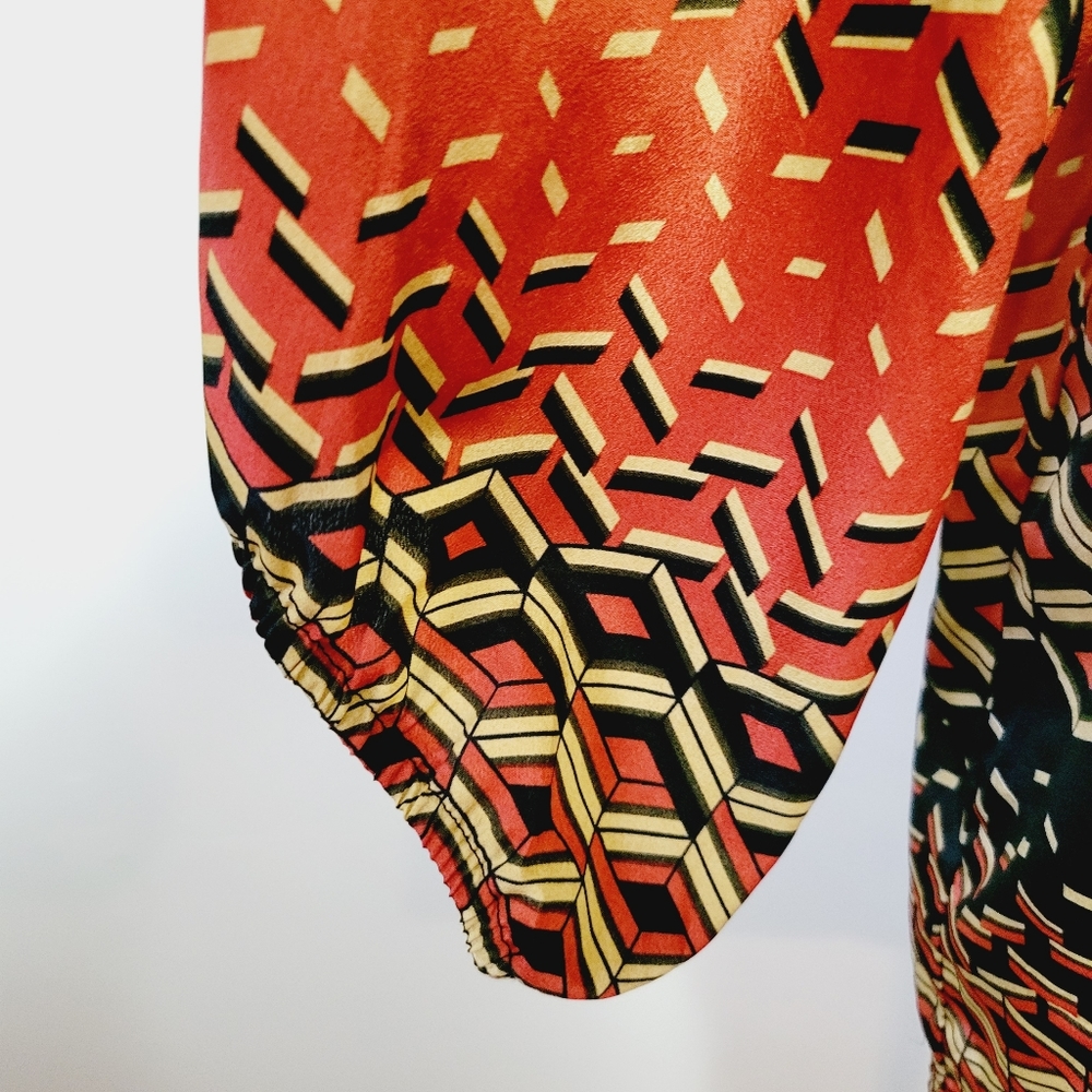 Ny Collection Orange Patterned Tunic Size Xl - image 3